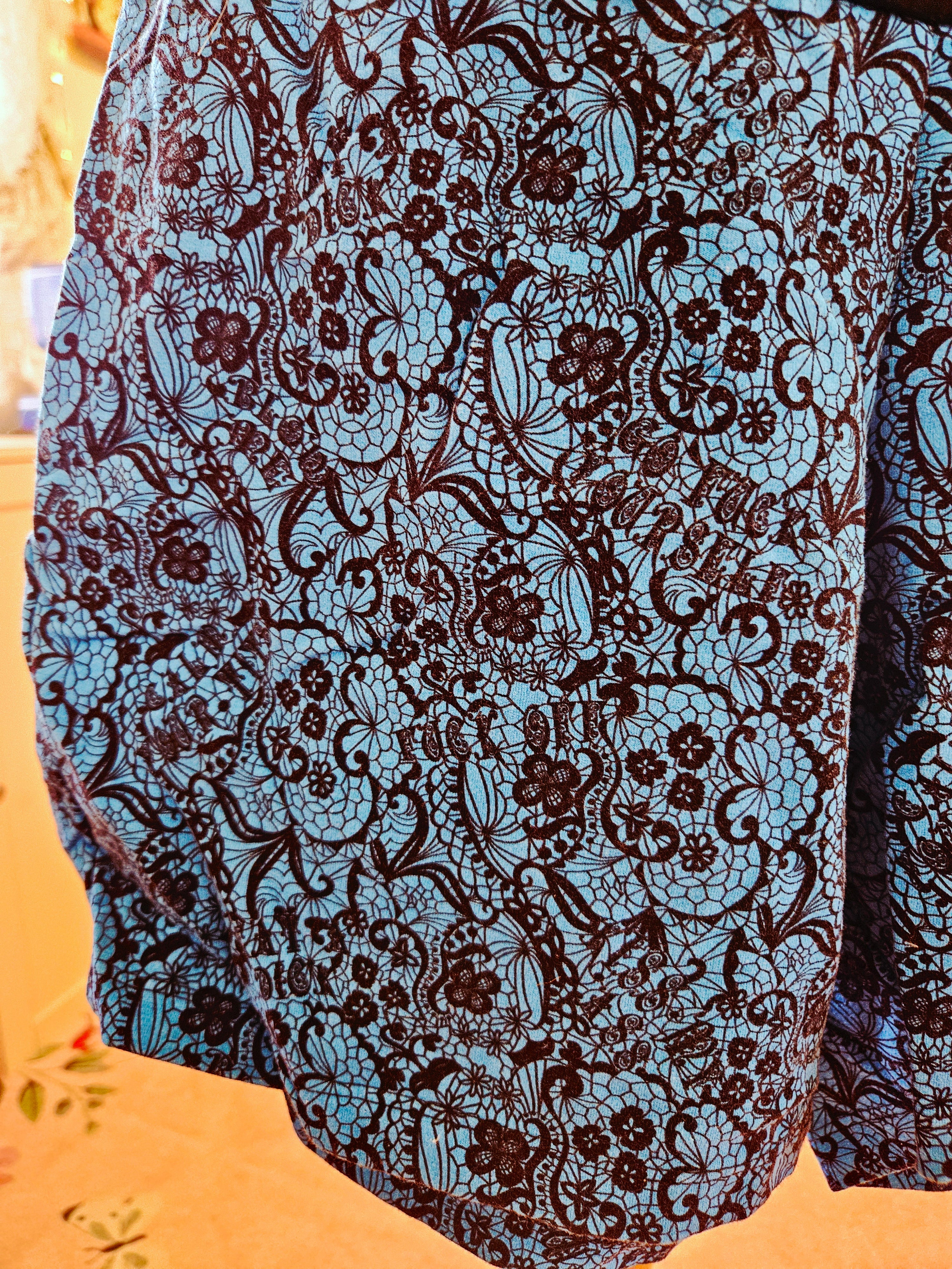 NEW Women's Fancy Curse Words in Lace Blue Shorts with Yoga Band XXL