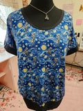 NEW Women's XXL Starry Night NBC Jack Dolman Top BL