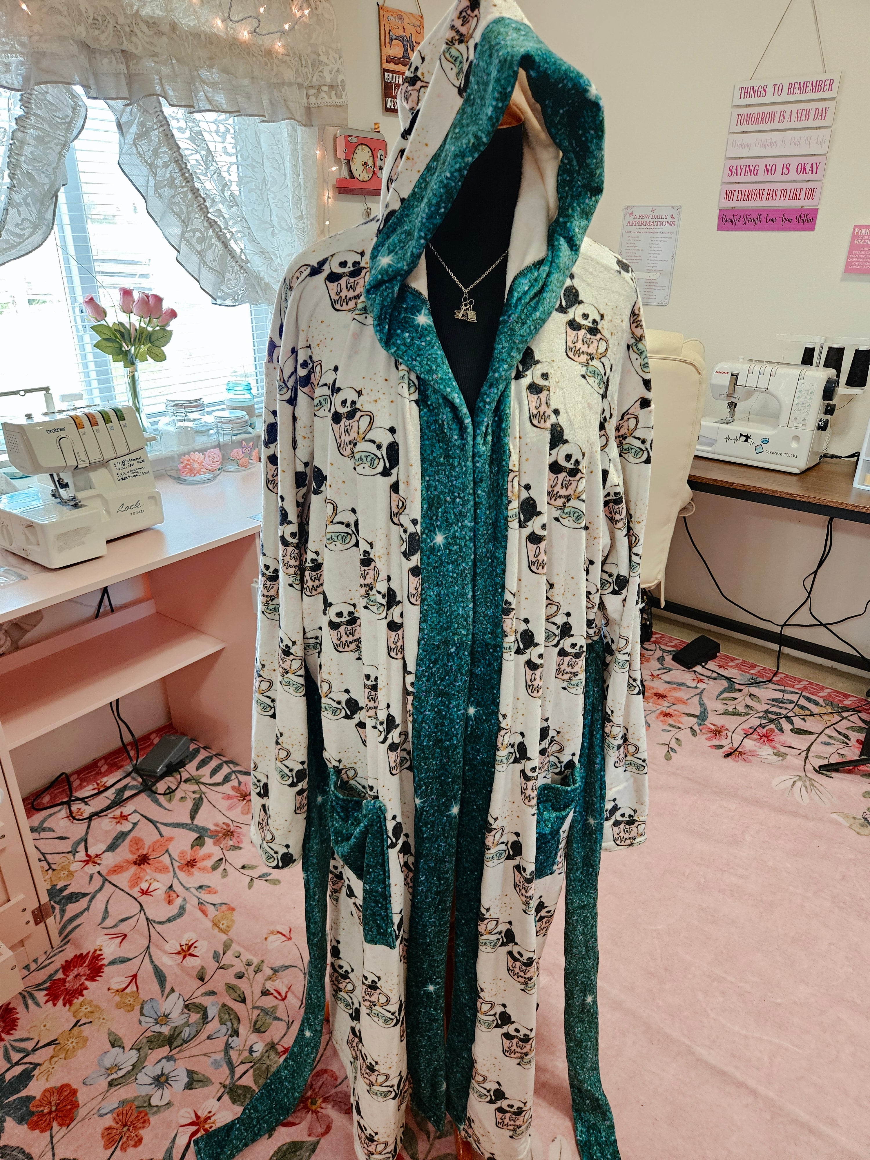 Women's Stretch Plush I Hate Morning's Robe Size XXL