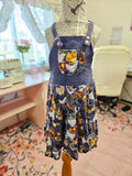 GIRL'S BFT Faux Denim Chickens Overalls Skirt Adjustable Waist 2/4T w/ Pocket