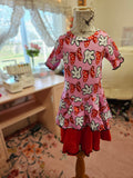 GIRL'S Minnie Mouse Pink Bows Dress CL w/ layered skirt 4T