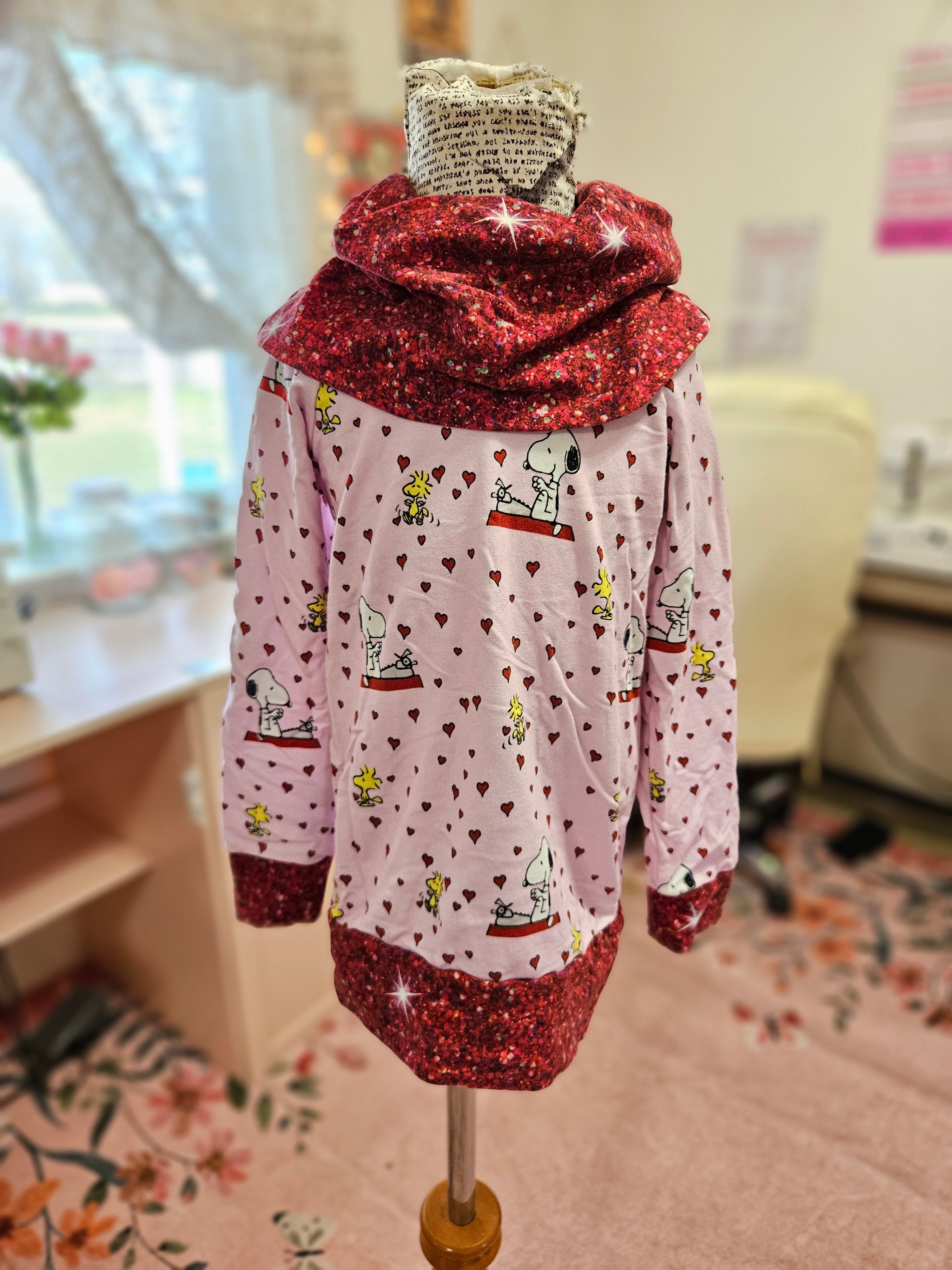 GIRL'S Valentine's Day Snoopy Cowl Neck Sweater BFT 4T