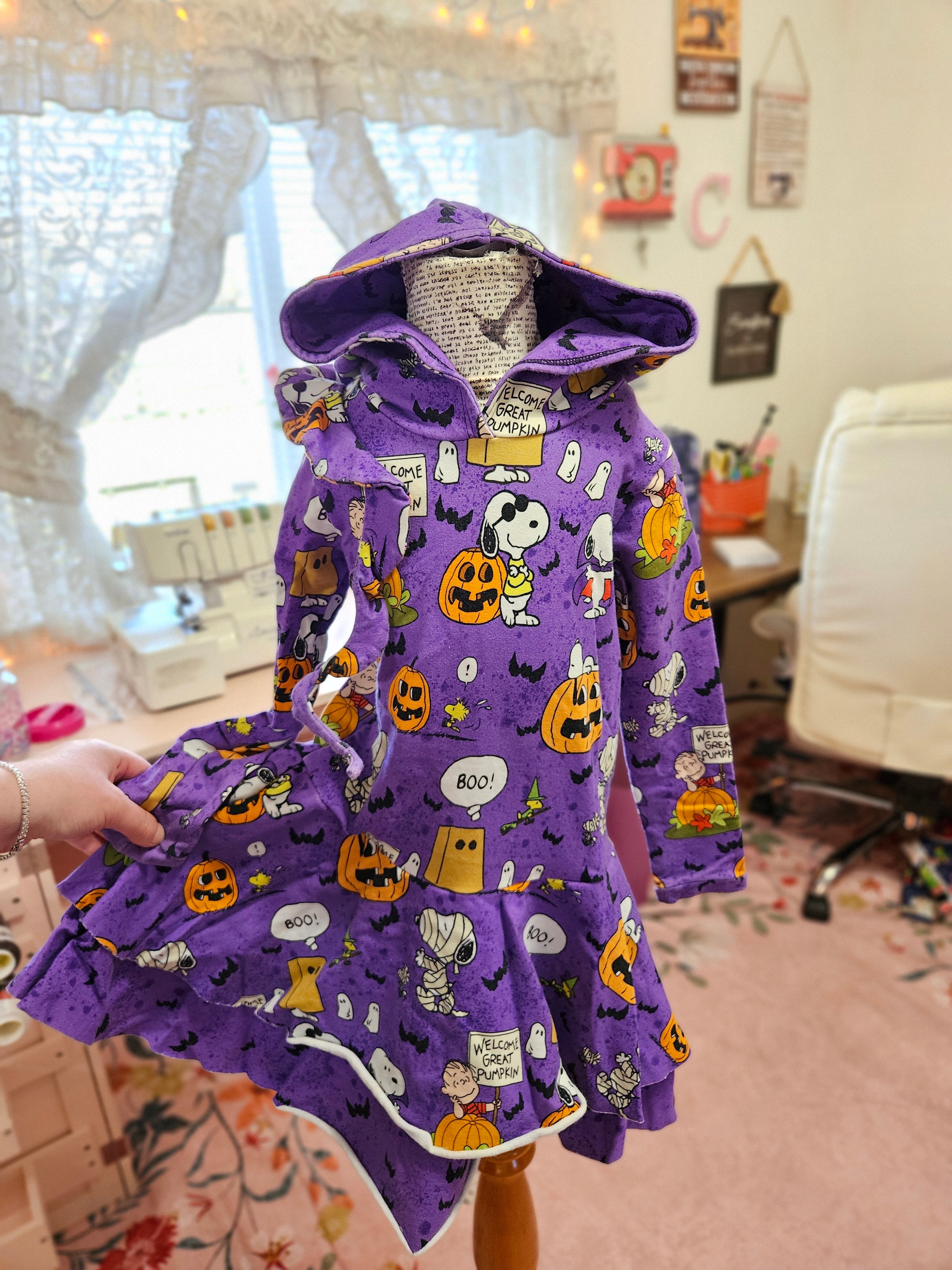 GIRL'S Halloween The Great Pumpkin Charlie Brown with Hood Dress BFT 4T+