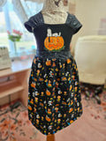 GIRL'S Snoopy Napping on Pumpkin Halloween Dress CL 2T