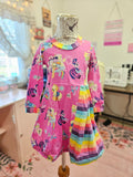 GIRL'S Pink & Rainbow MLP Dress CL 2T/4T