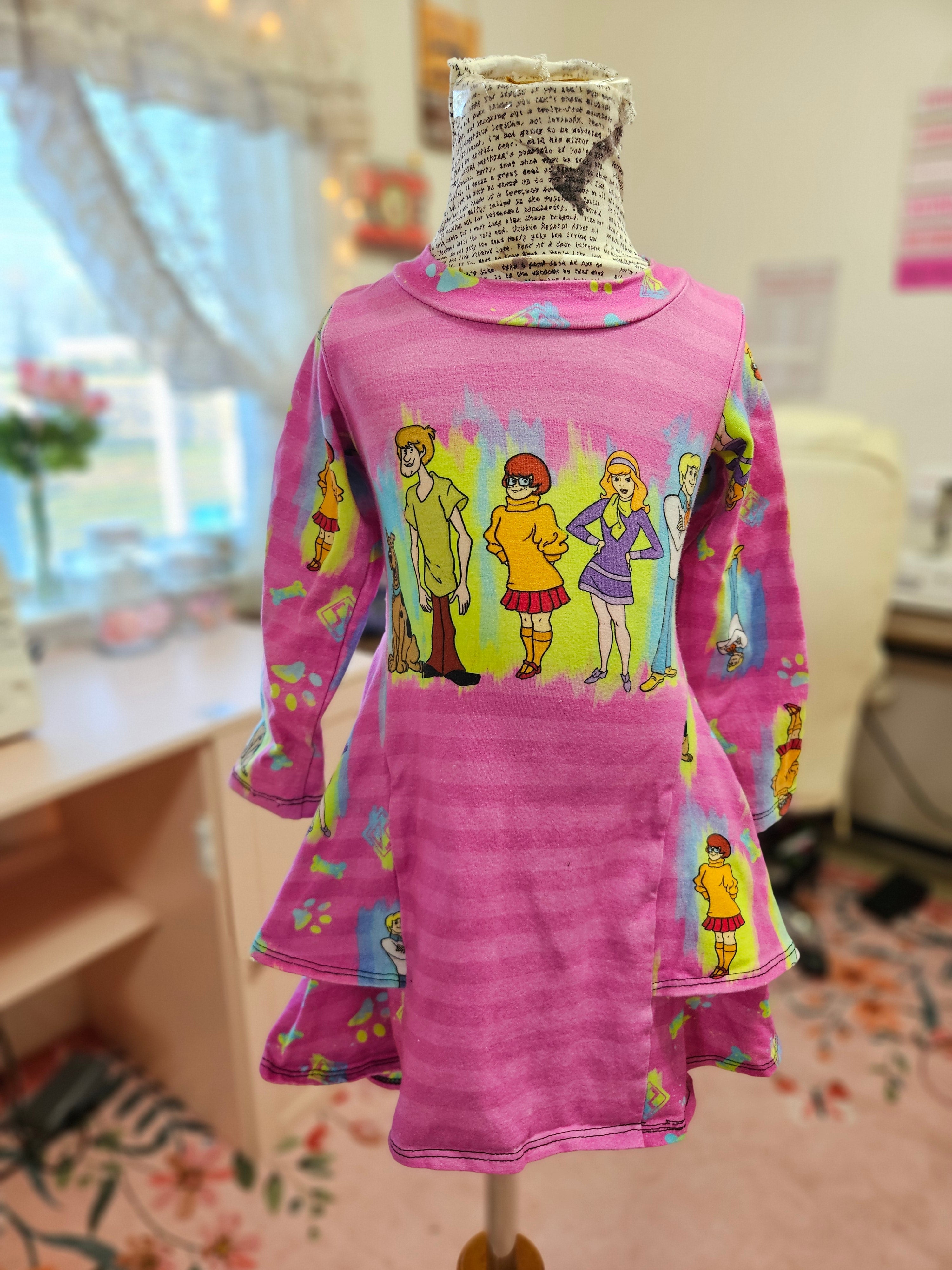 GIRL'S Scooby Doo Pink Panel Layered Skirt CL Dress 2T/4T
