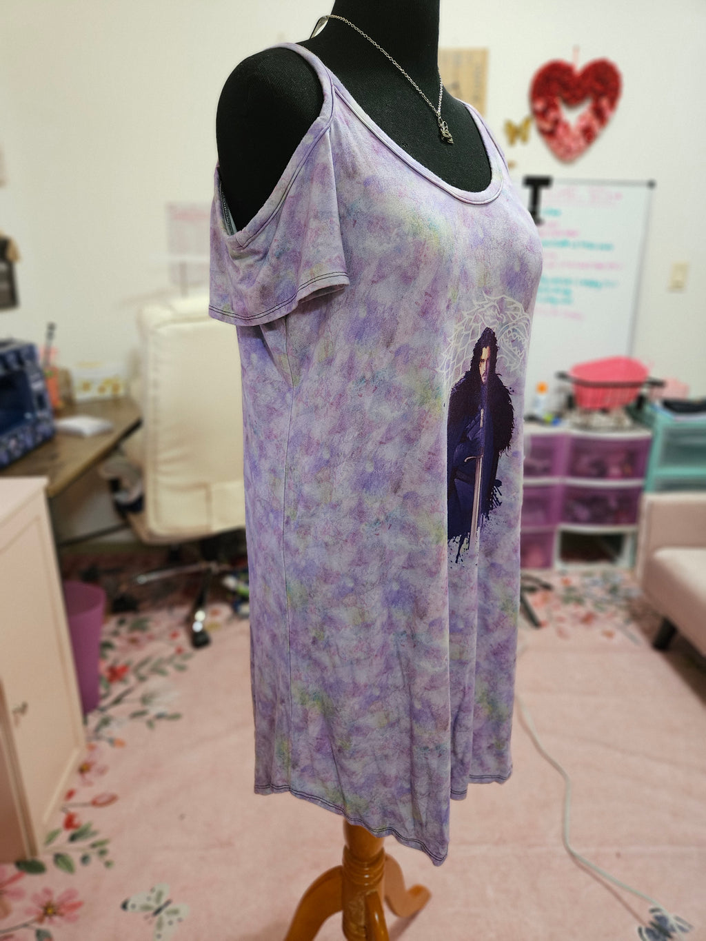 NEW Women's XXL GOT Jon Snow Cut Shoulder Tunic Top BFT