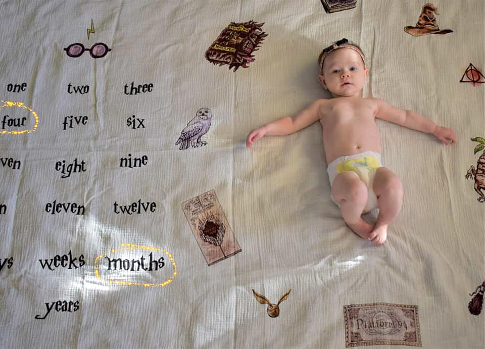 PRE-ORDER: HP WIZARDRY BABY MILESTONES BLANKET PANEL 1.5YD REPRINT 2026
